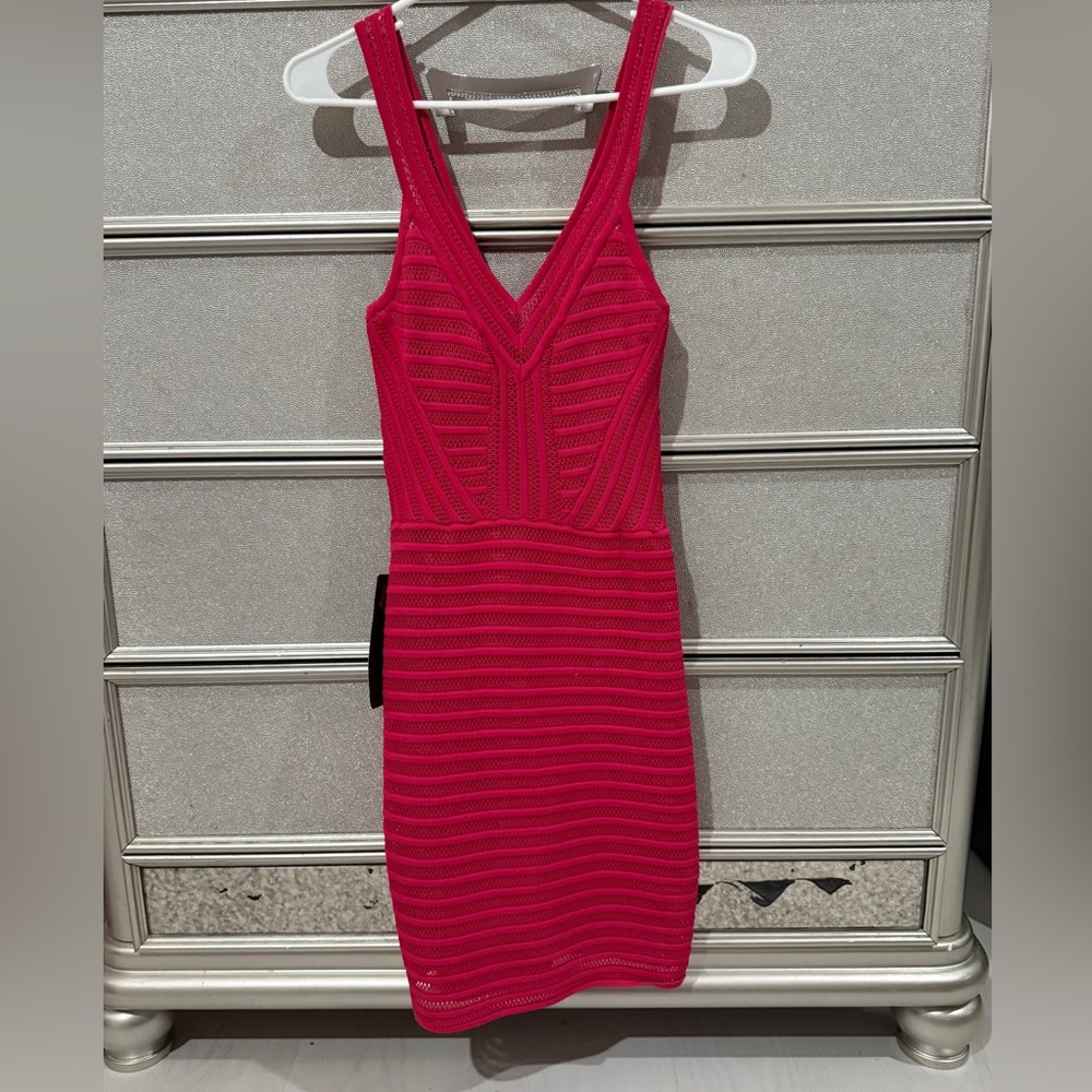 Bebe Fuchsia Pink Bodycon Dress